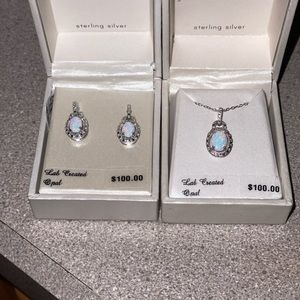 Opal necklace & earring set